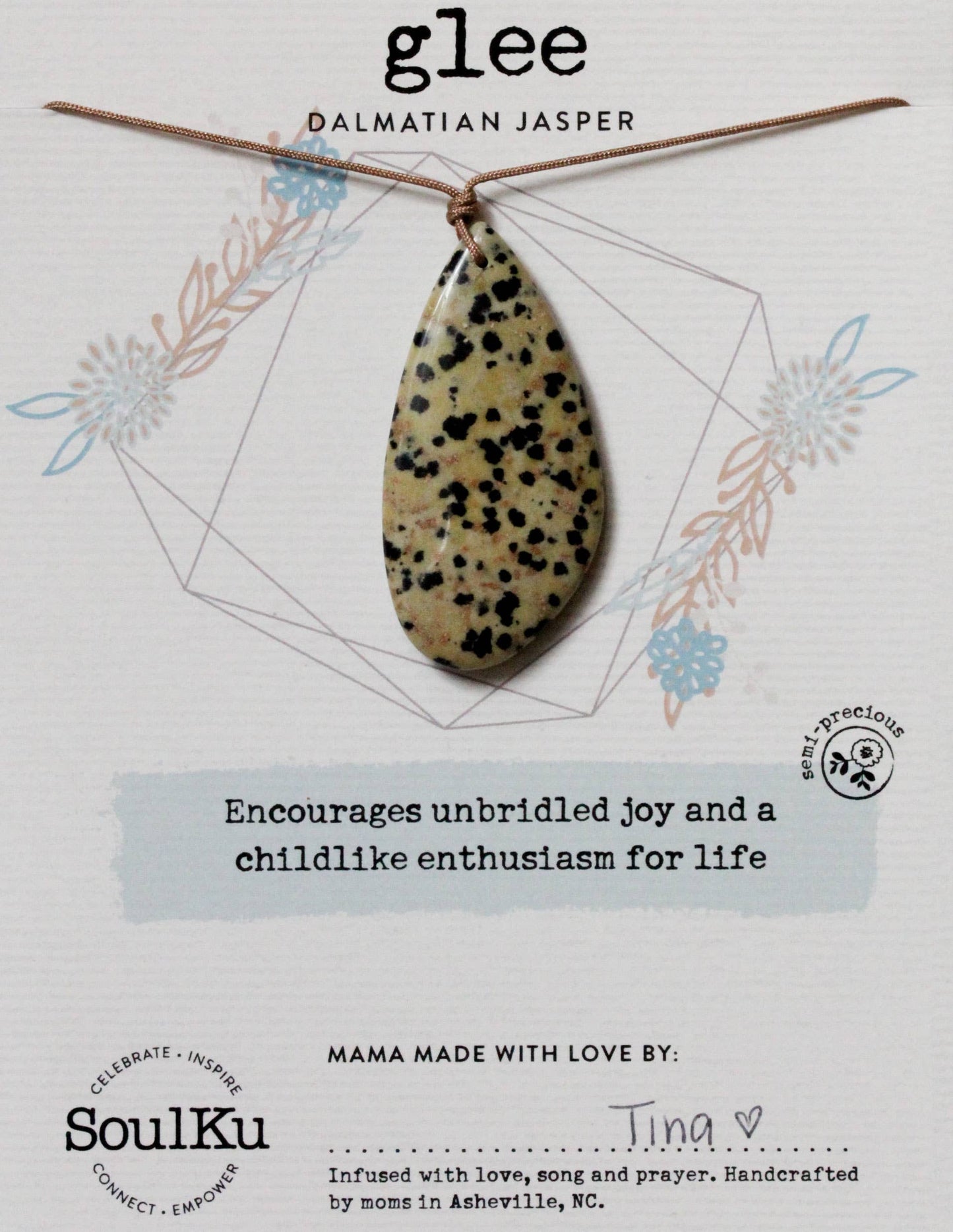 Dalmatian Jasper Touchstone Necklace for Glee