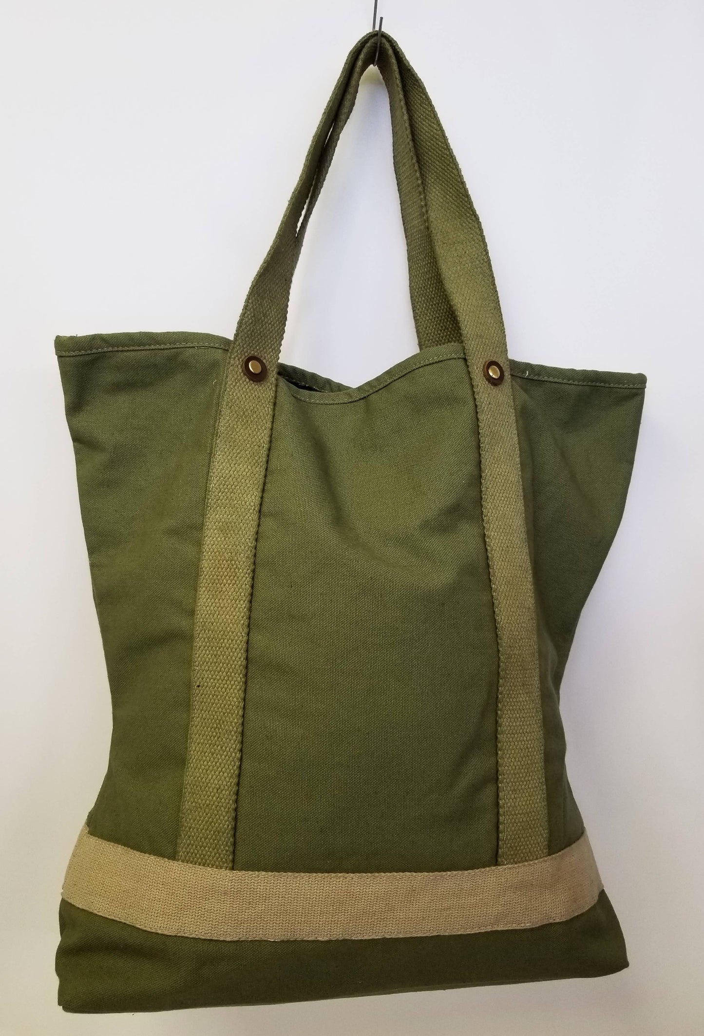 Cotton Canvas Olive Tote Bag