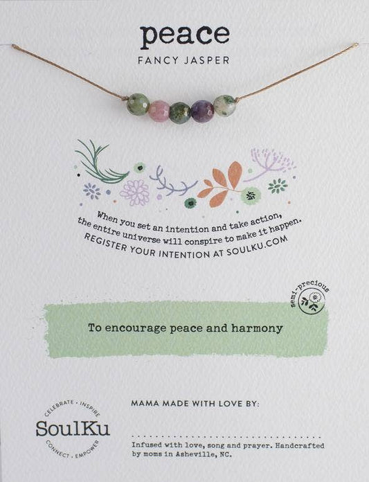 Fancy Jasper Intention Necklace for Peace