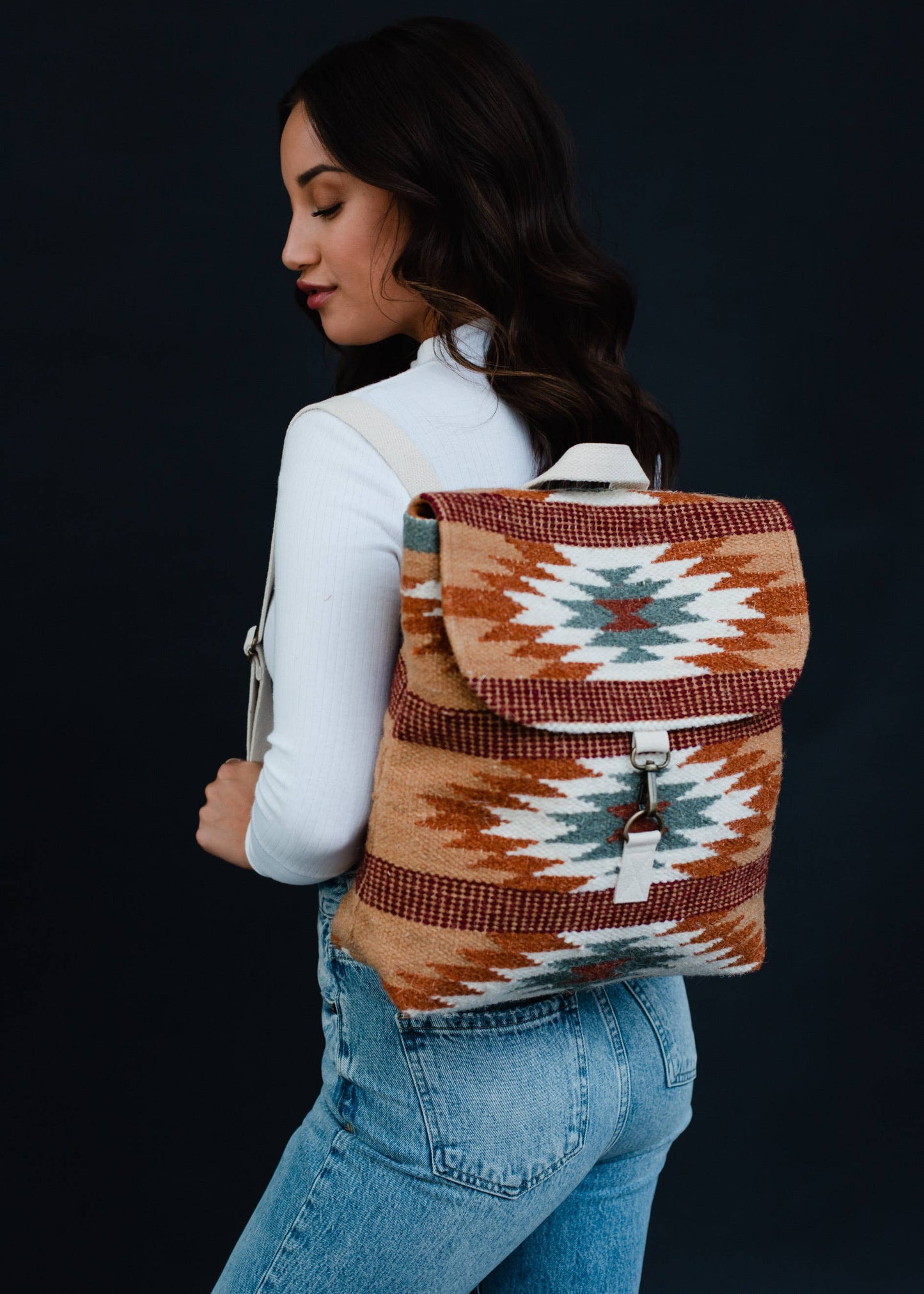Brown, Rust & Teal Aztec Backpack