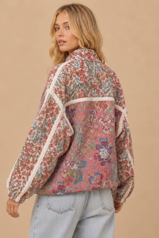 The Floral Quilted Zip-Up Jacket