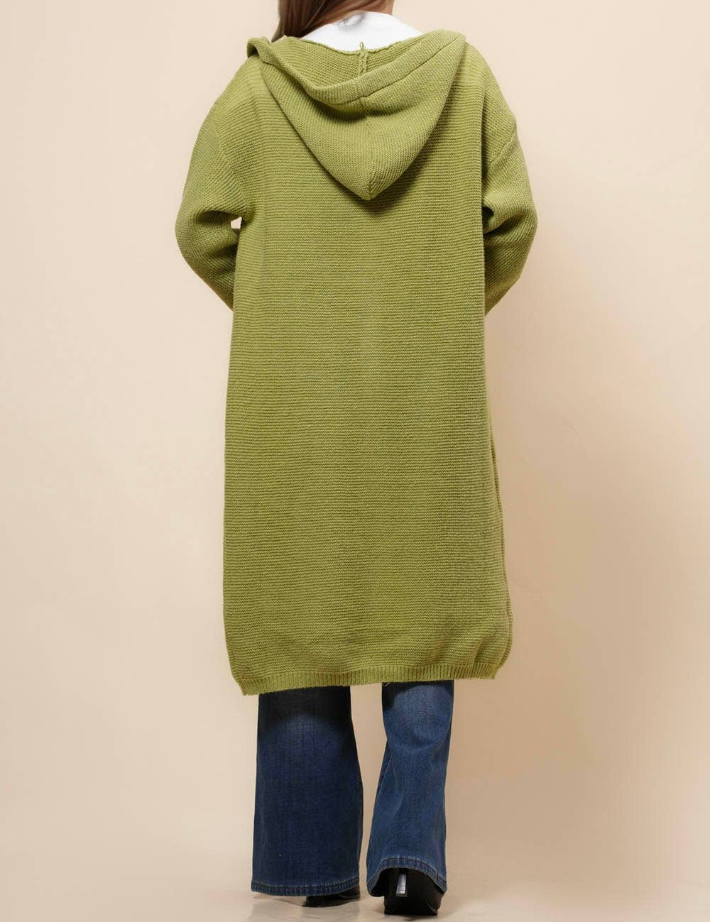 Button Hooded Solid Color Sweater Coat Cardigan