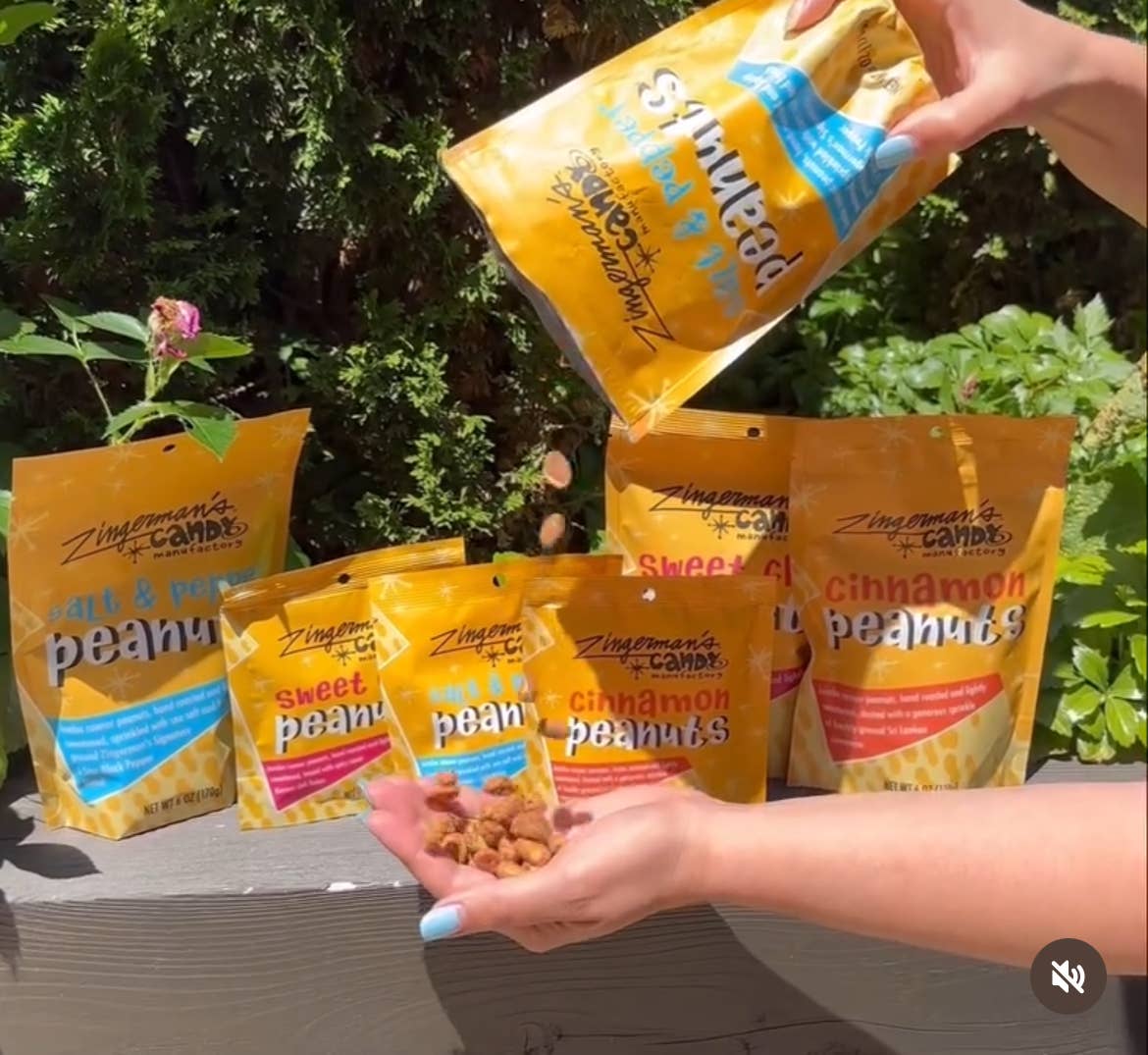 Handmade Butter Roasted Cinnamon Peanuts - Grab n Go Pouch 2oz.