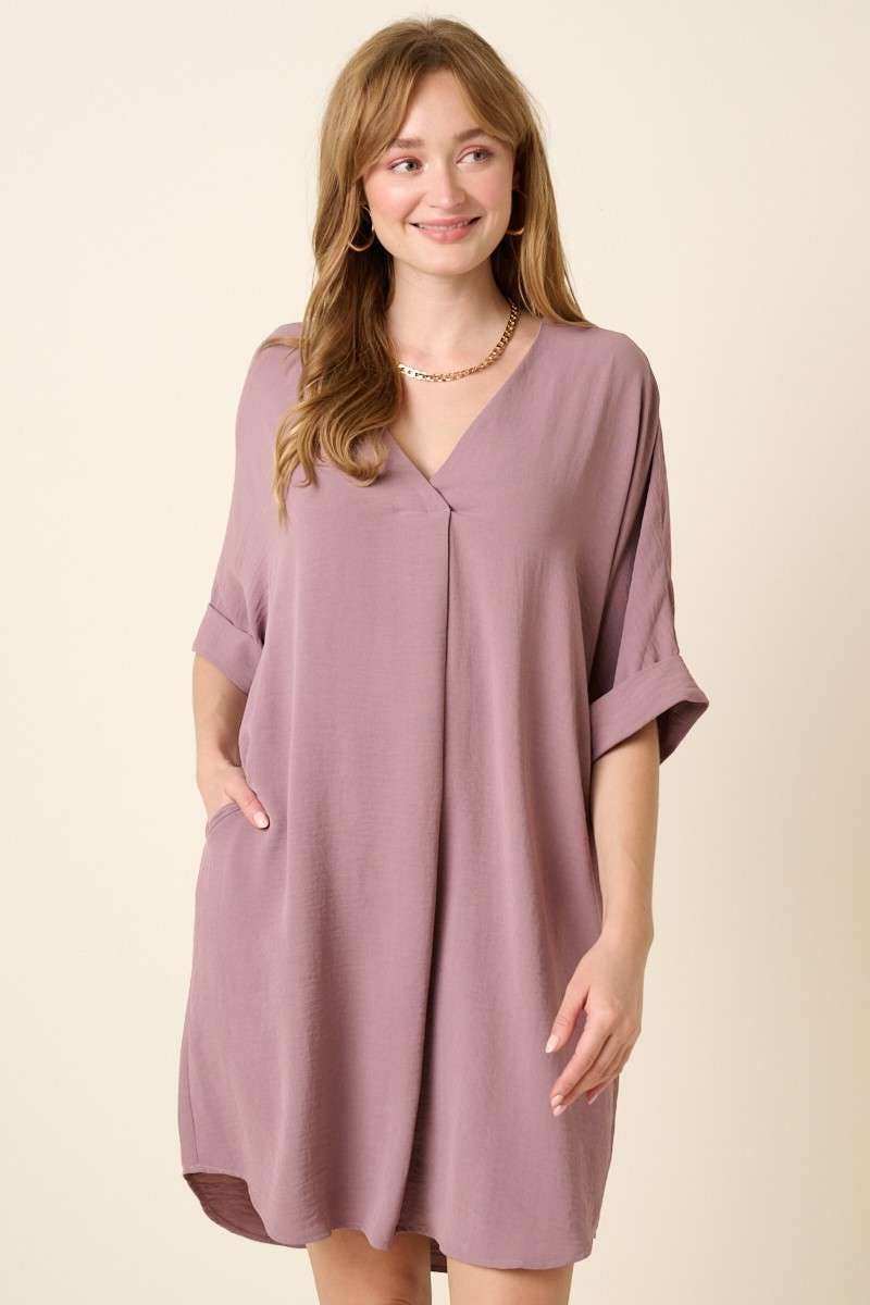 AIRFLOW DOLMAN SLEEVE SHIFT DRESS
