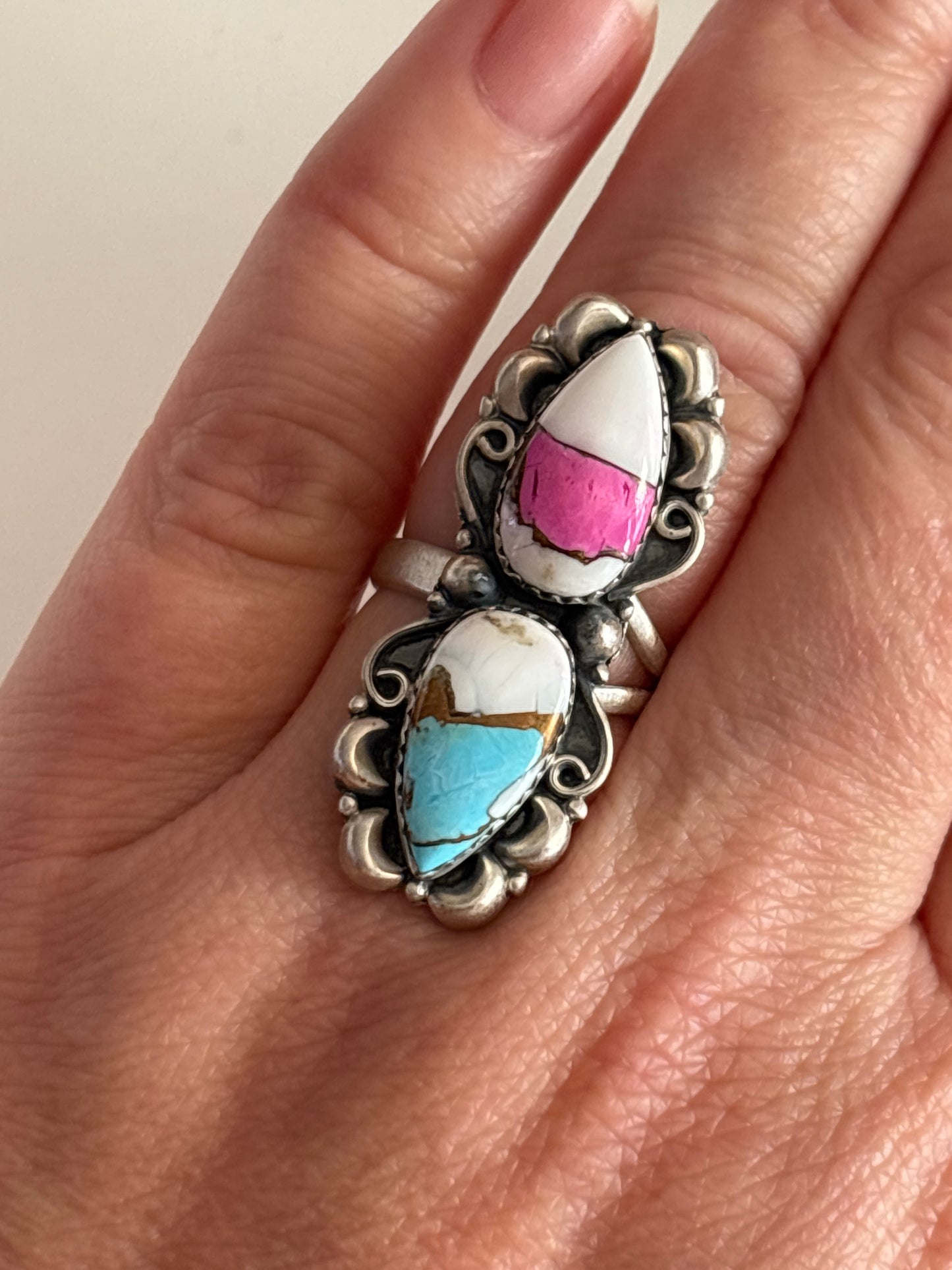 Cotton Candy Turquoise Ring | Adjustable