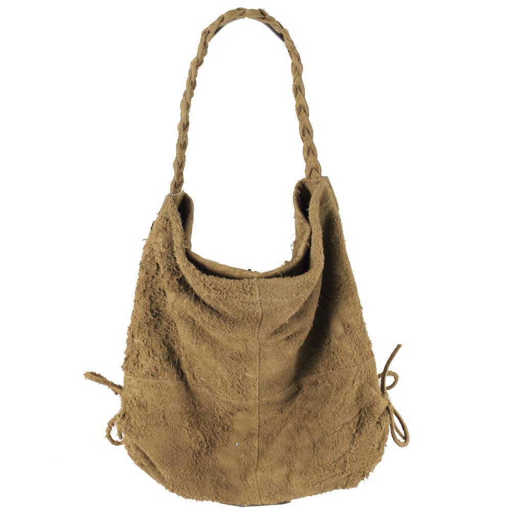 Leonard Handcrafted Leather Shredded Suede Tote