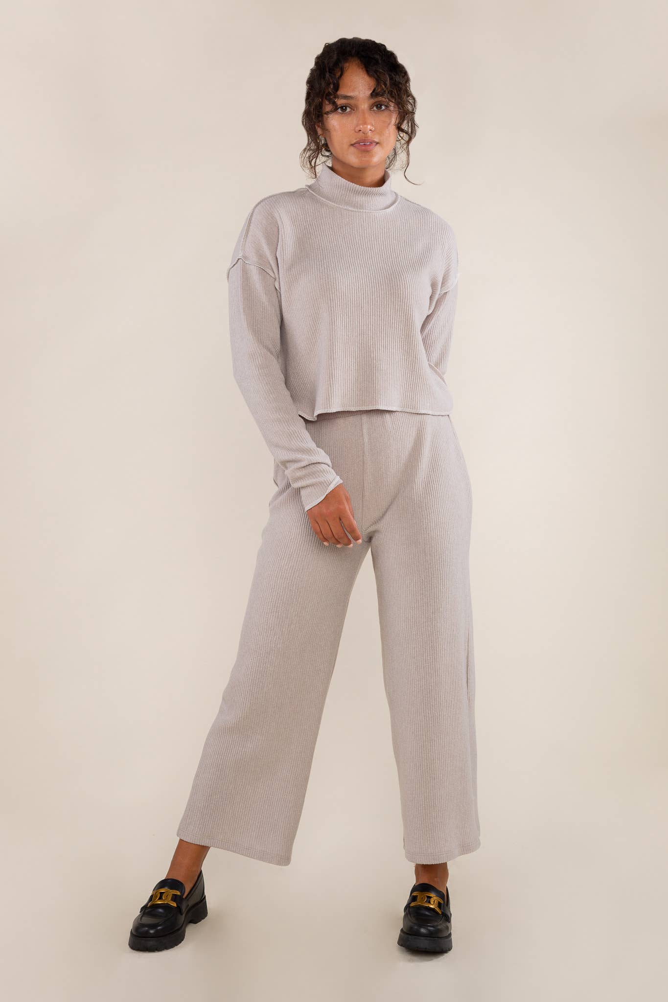 Winnie Pleated Turtleneck Top