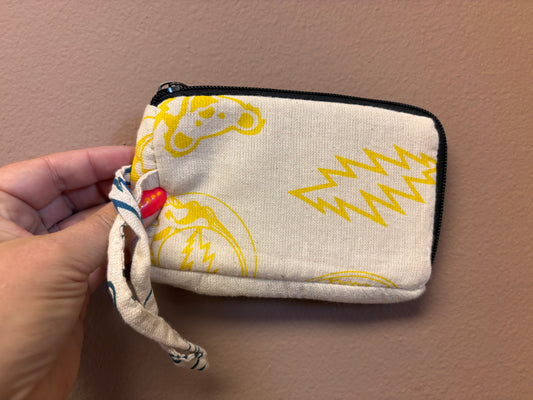 Boho Hippie Padded Stash Bag with Print Single Pocket