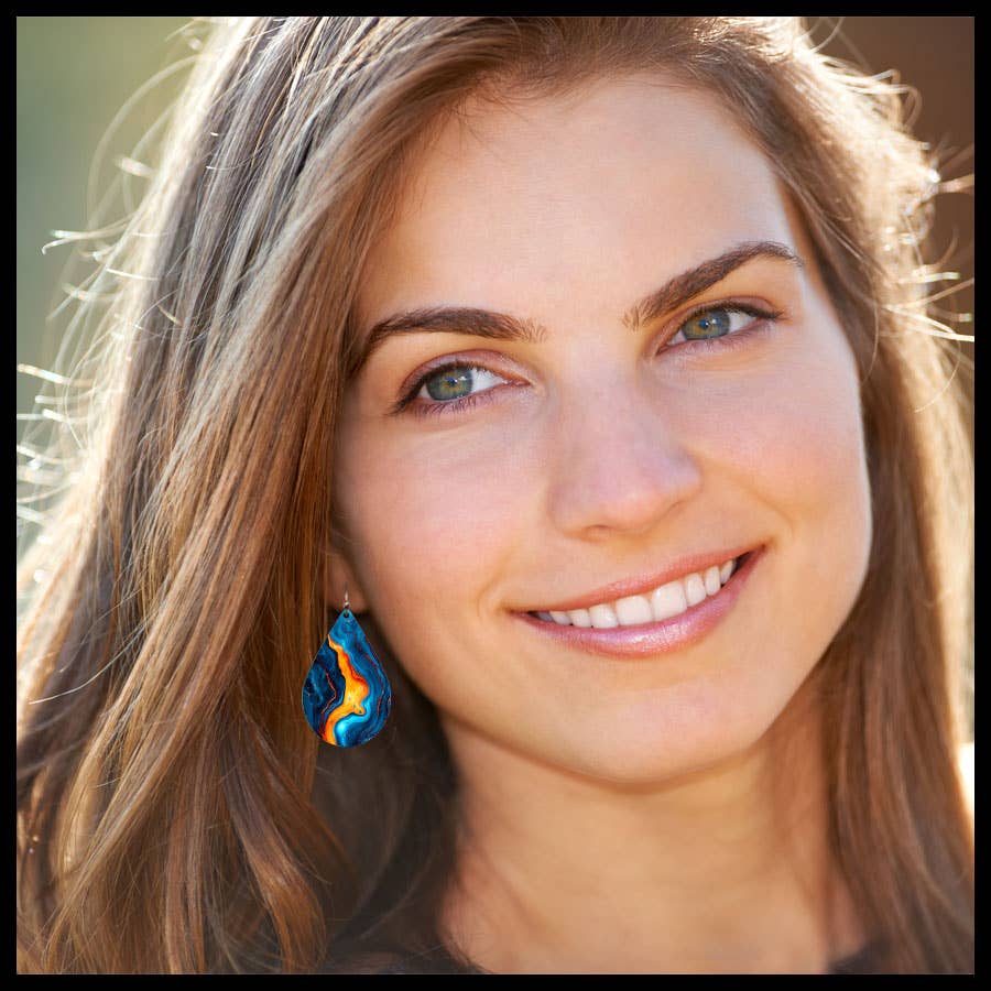 Lava Spill Petal Drop Handmade Earrings
