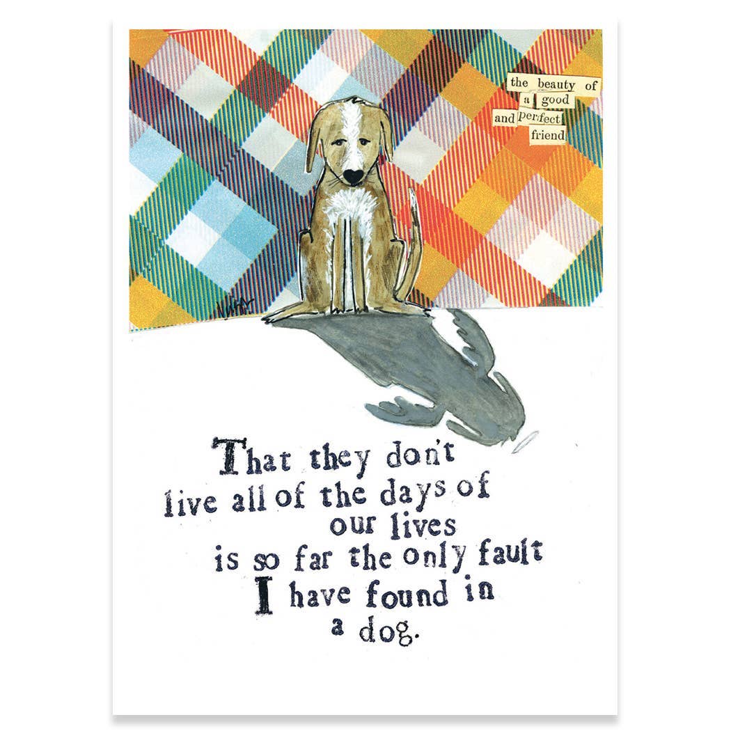 A GOOD AND PERFECT FRIEND PET SYMPATHY GREETING CARD 4.5 x 6.25"
