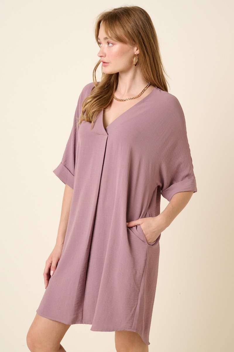 AIRFLOW DOLMAN SLEEVE SHIFT DRESS