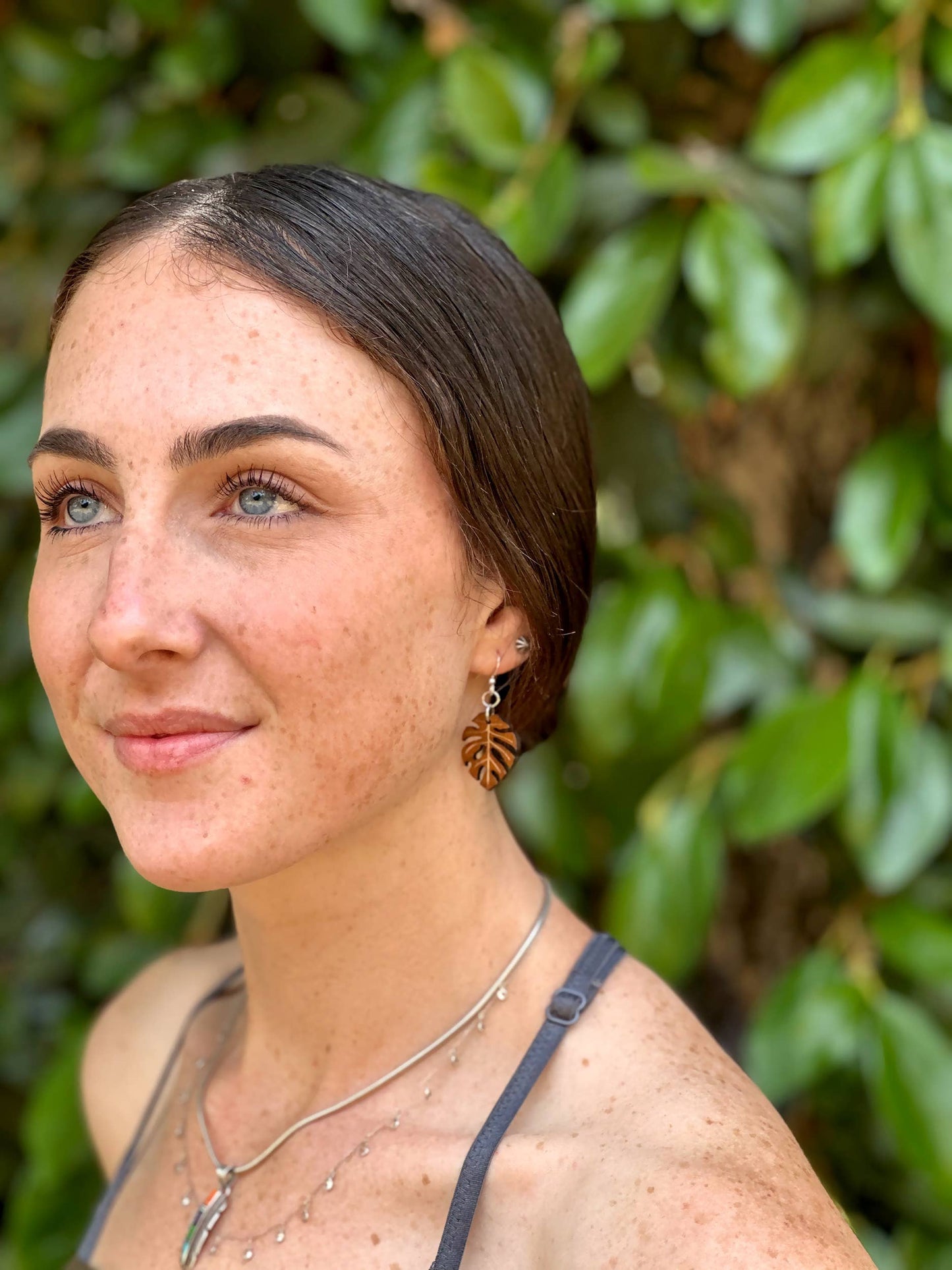 Split Leaf Philodendron Leaf Blossoms Earrings