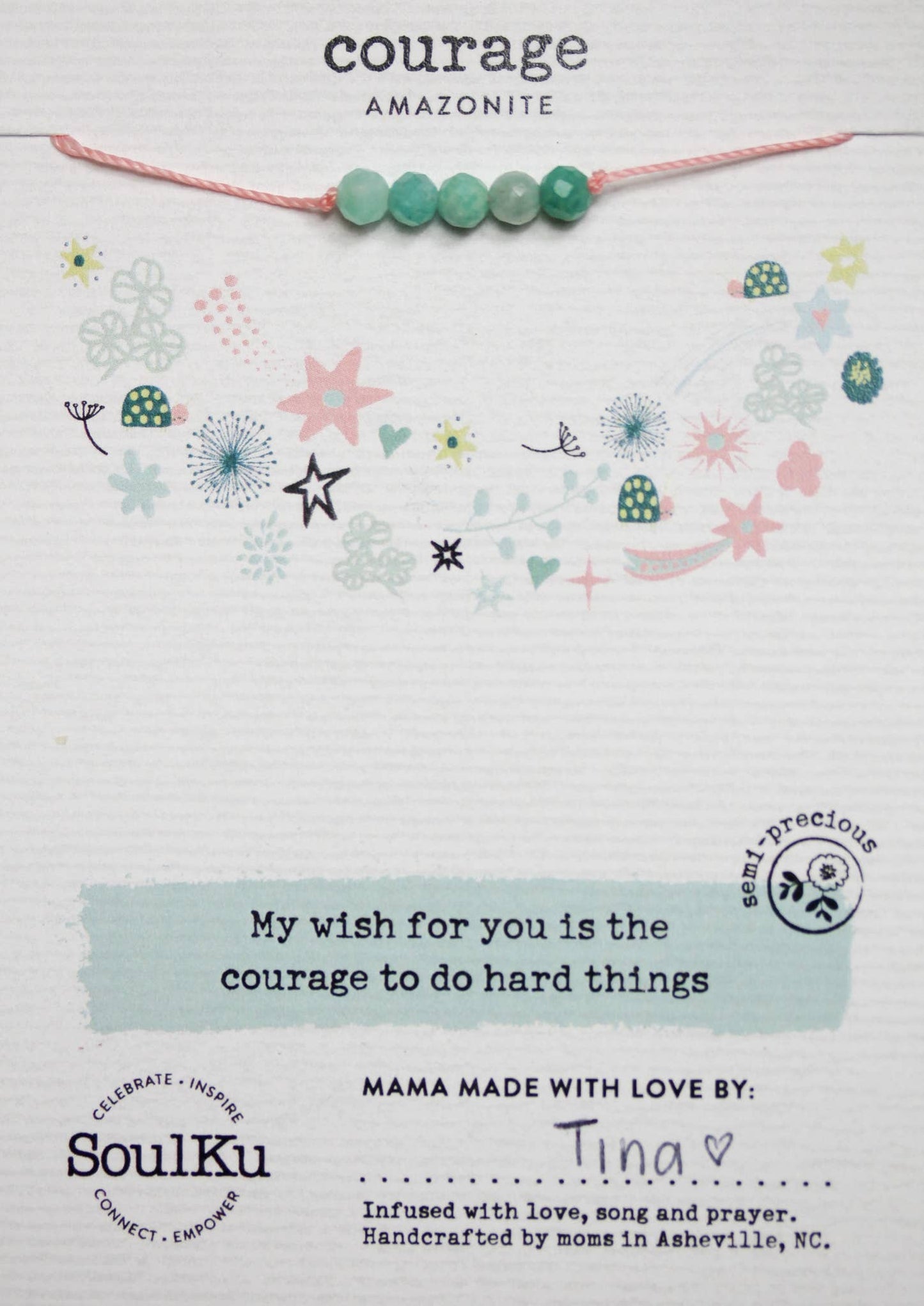 Amazonite Little Wishes Kids Necklace for Courage