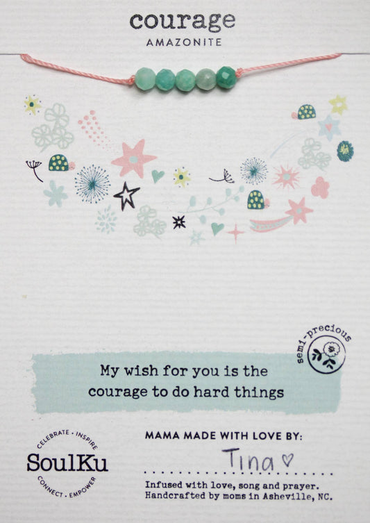 Amazonite Little Wishes Kids Necklace for Courage