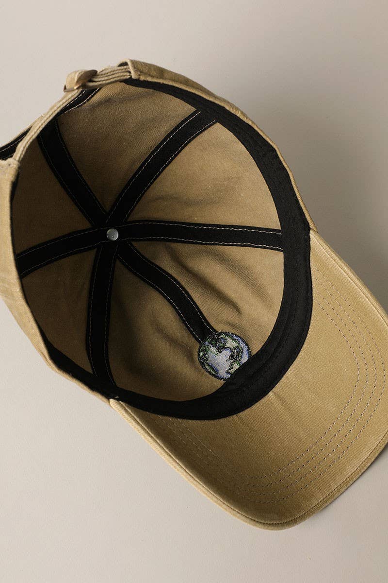 Earth Embroidery Adjustable Baseball Cap Hat