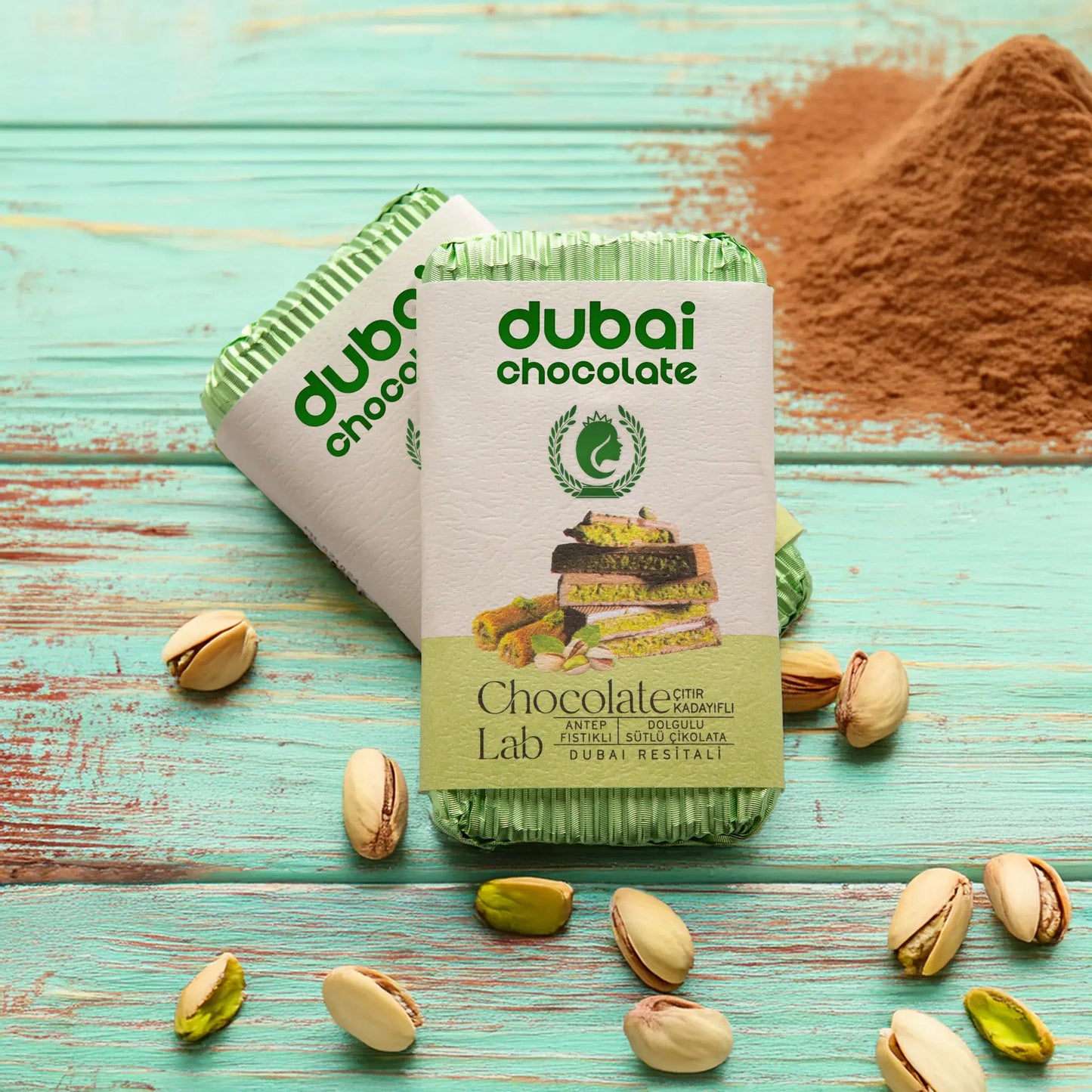 Dubai Chocolate Bar, Premium Pistachio (Bar)