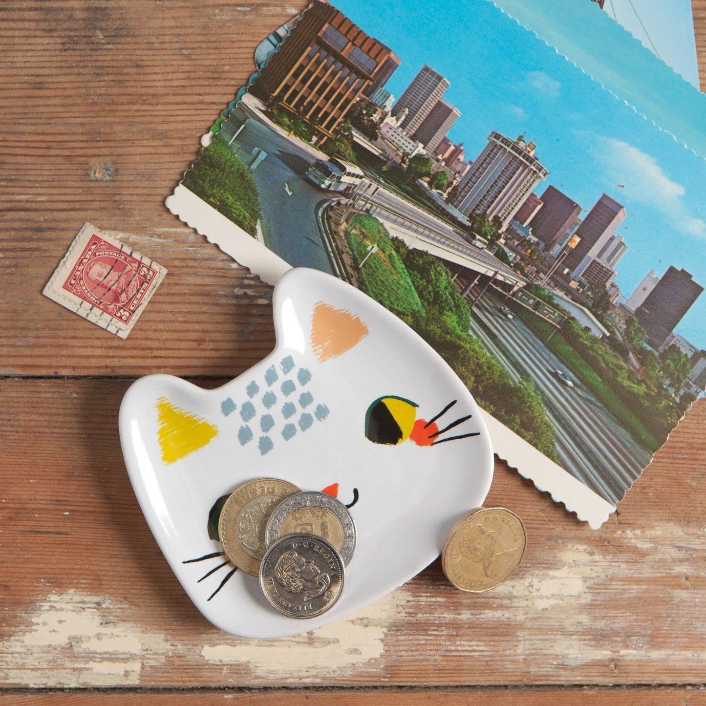 Cat Shaped Ceramic Trinket Tray