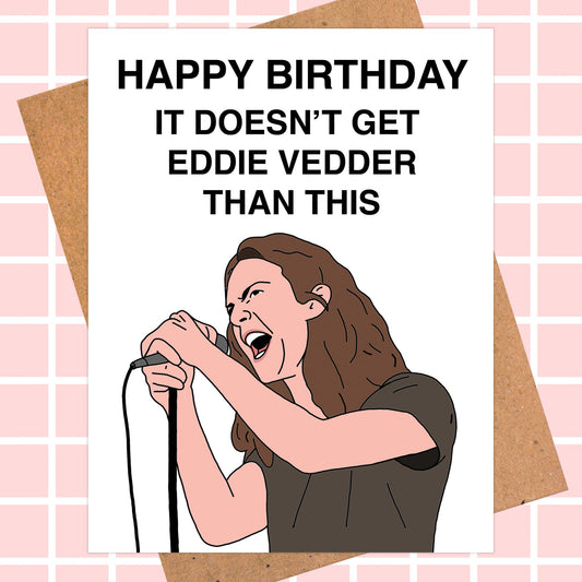 Eddie Vedder Birthday Card, Pearl Jam Birthday Card