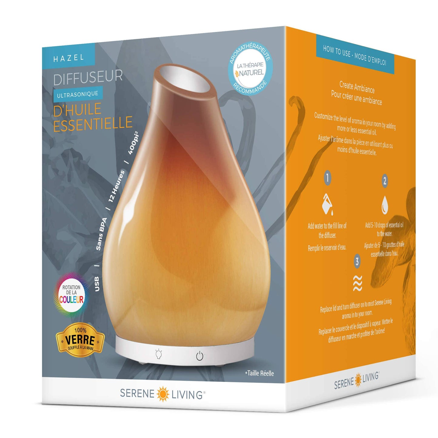 Bud Vase hand blown amber glass vase diffuser