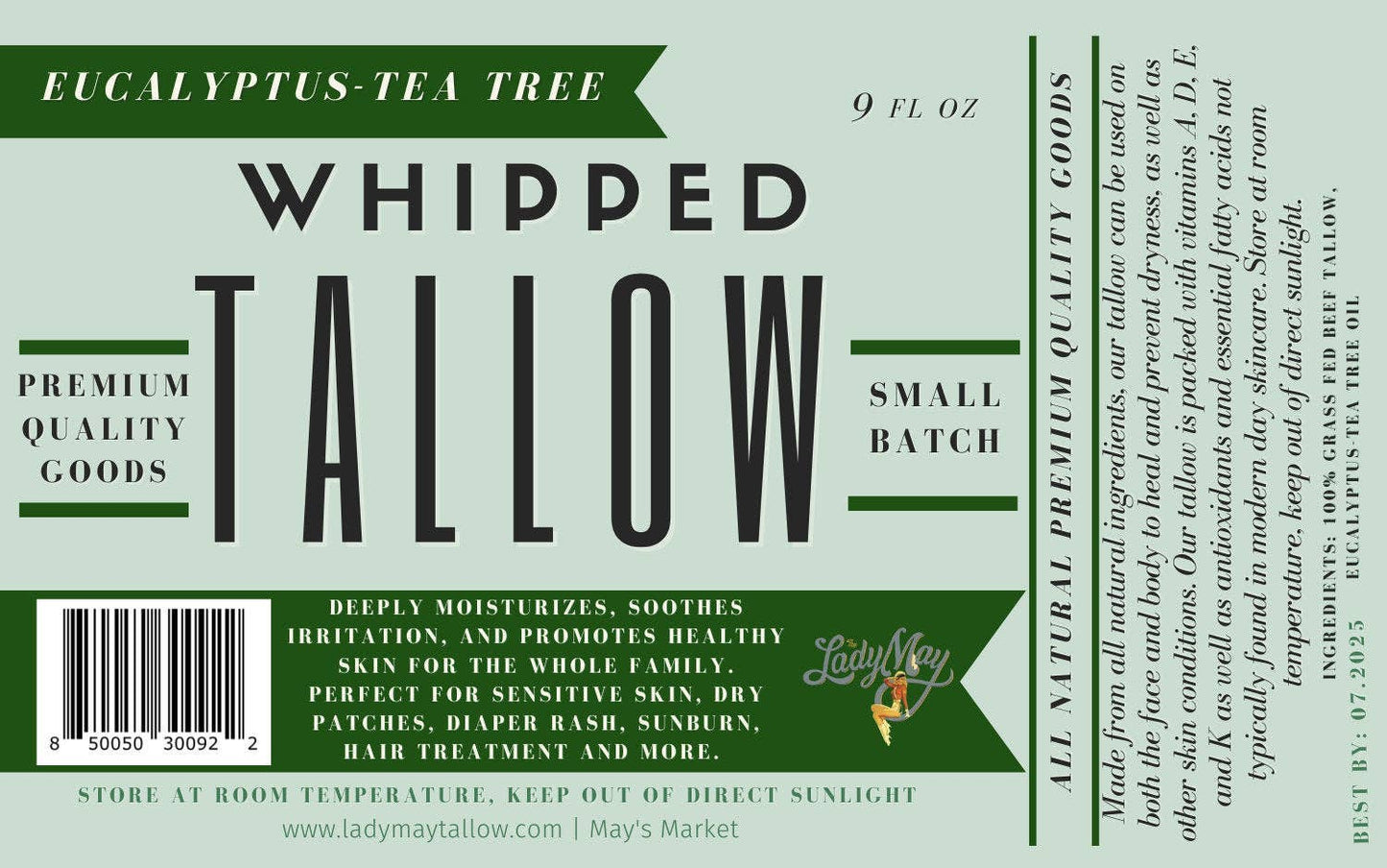 Eucalyptus Tea Tree Whipped Tallow Moisturizer (9oz)