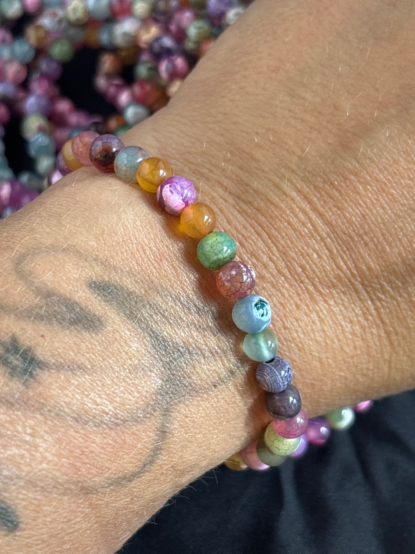 Fire Agate 6mm stretch bracelet