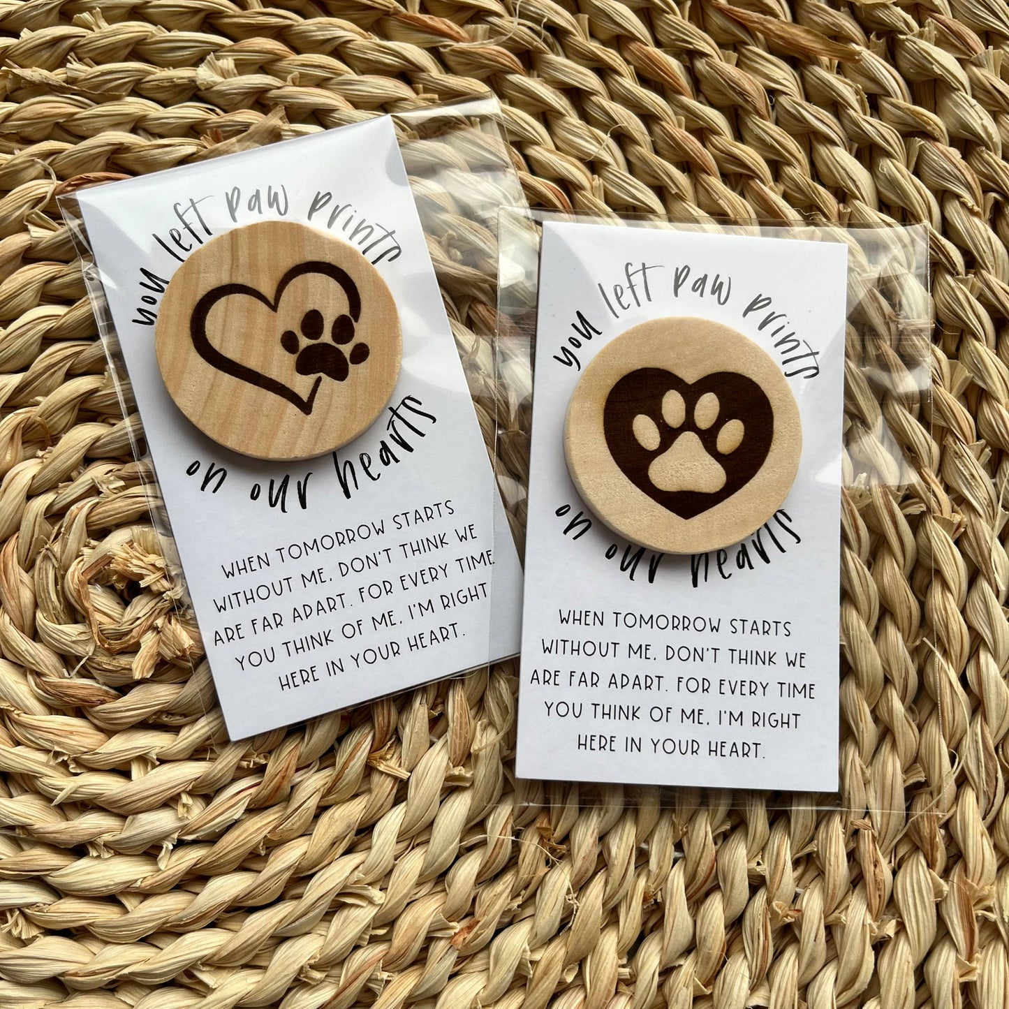 Pocket Hug for Pet Loss - Wood Engraved Token