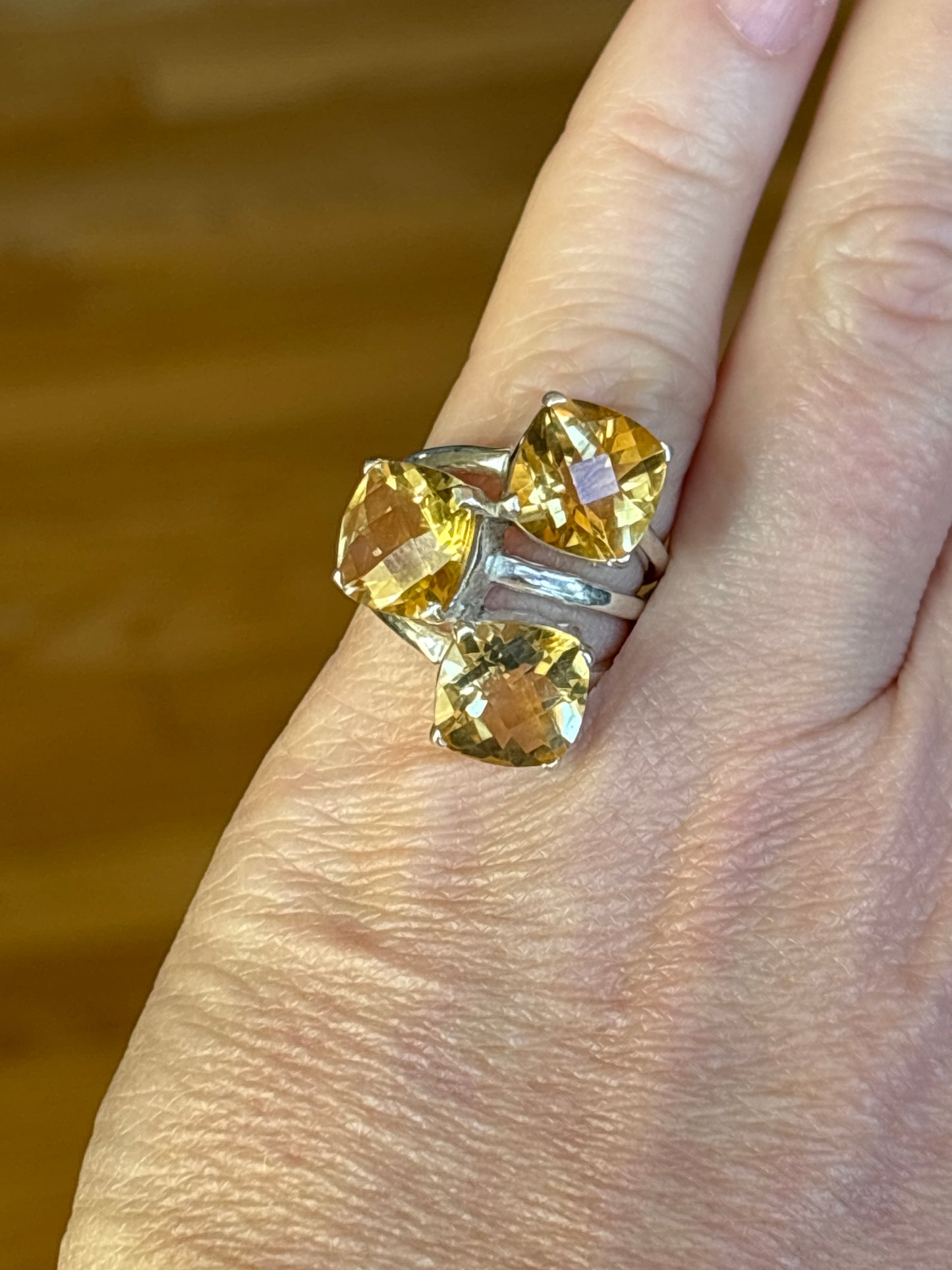Triple Citrine Ring | Size 7