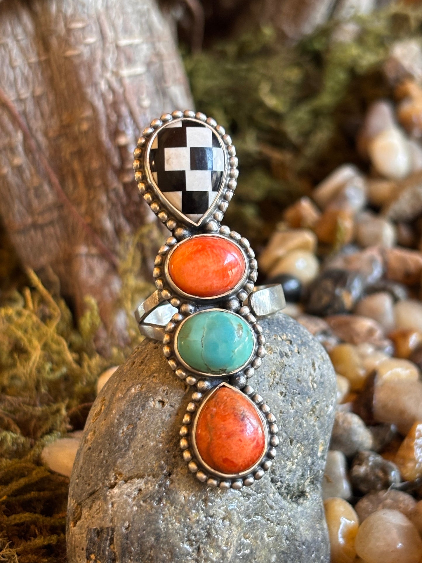 Multi-Stone Crawler Ring | Adjustable