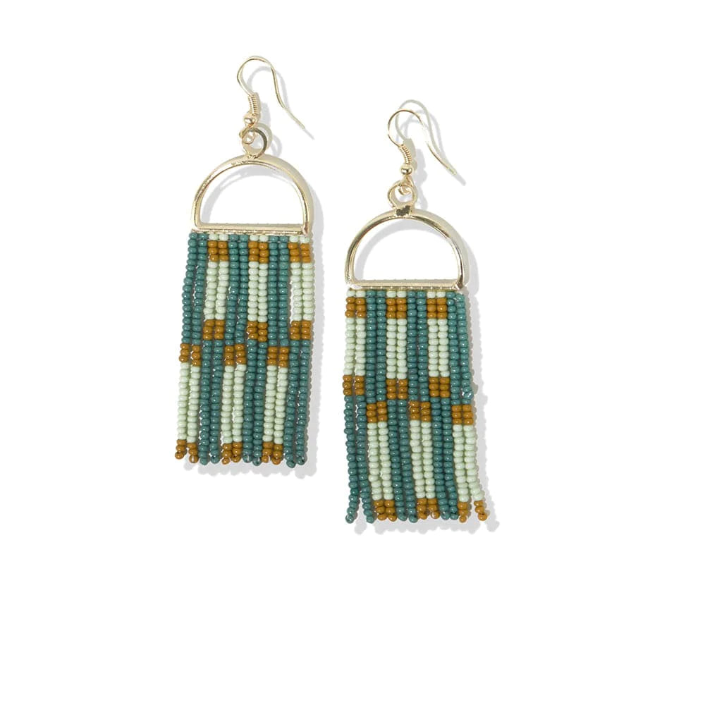 Allison Half Circle Beaded Fringe Earrings | Ink + Alloy