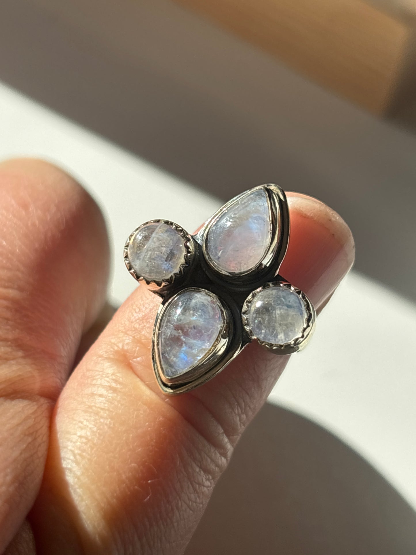 Rainbow Moonstone Ring | Size 7