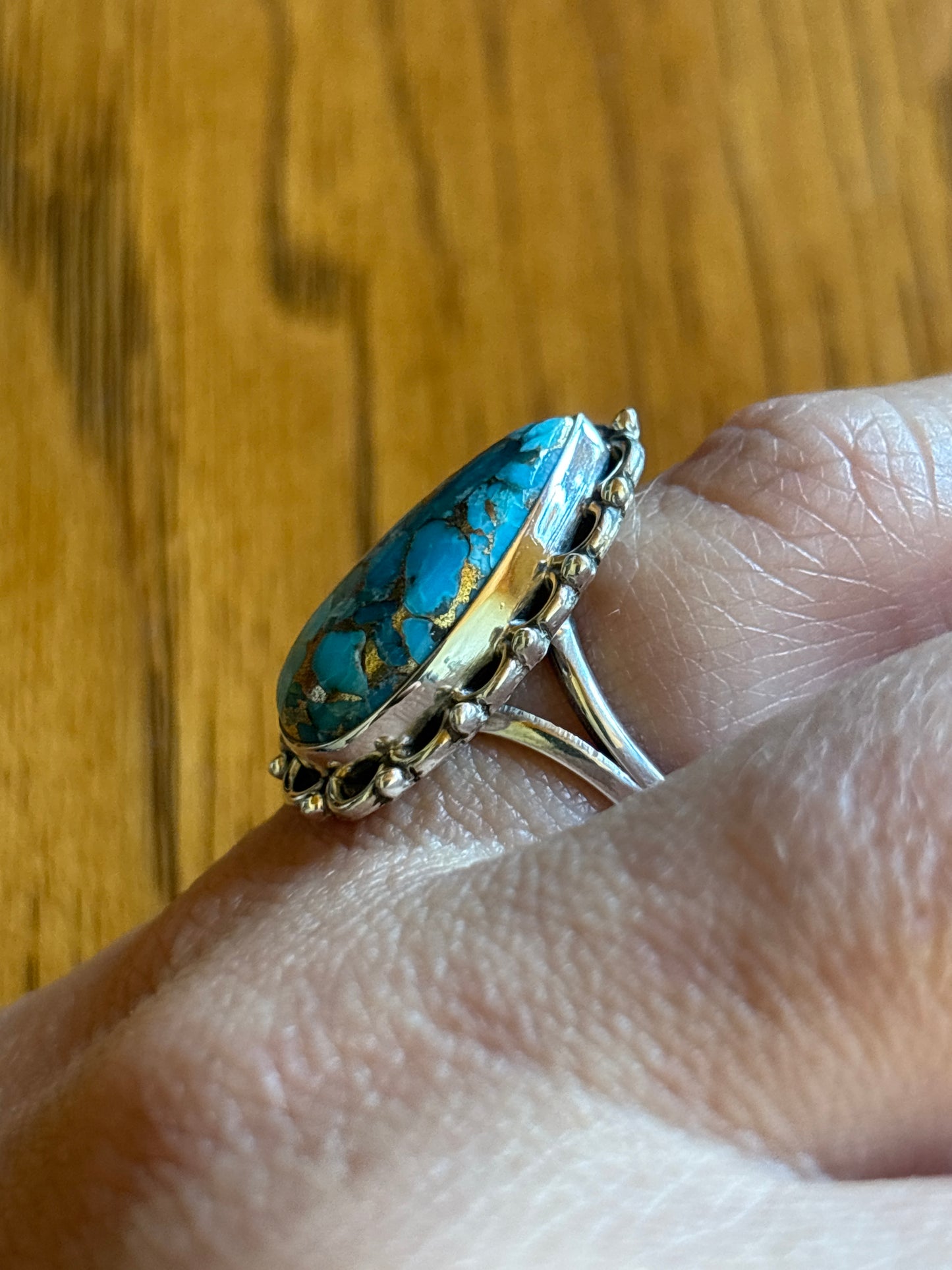 Copper Turquoise Ring | Size 6