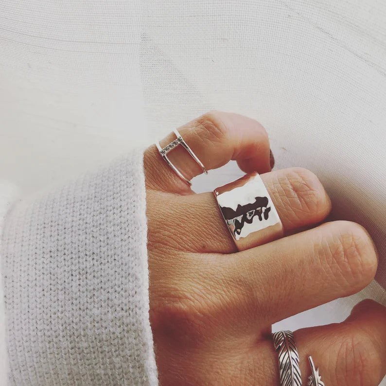 Hammered Silver Bands
