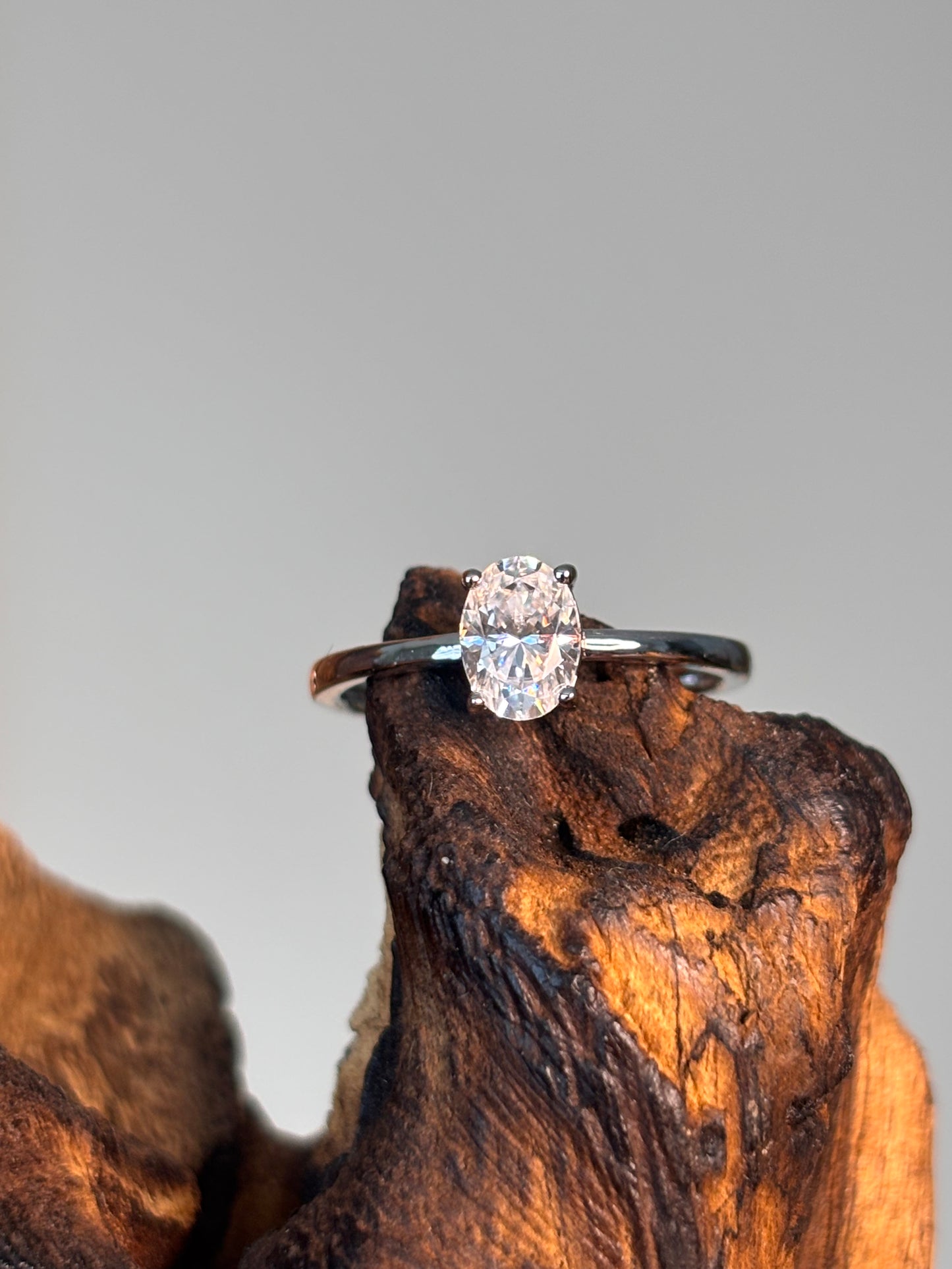 Moissanite Oval Solitaire Ring