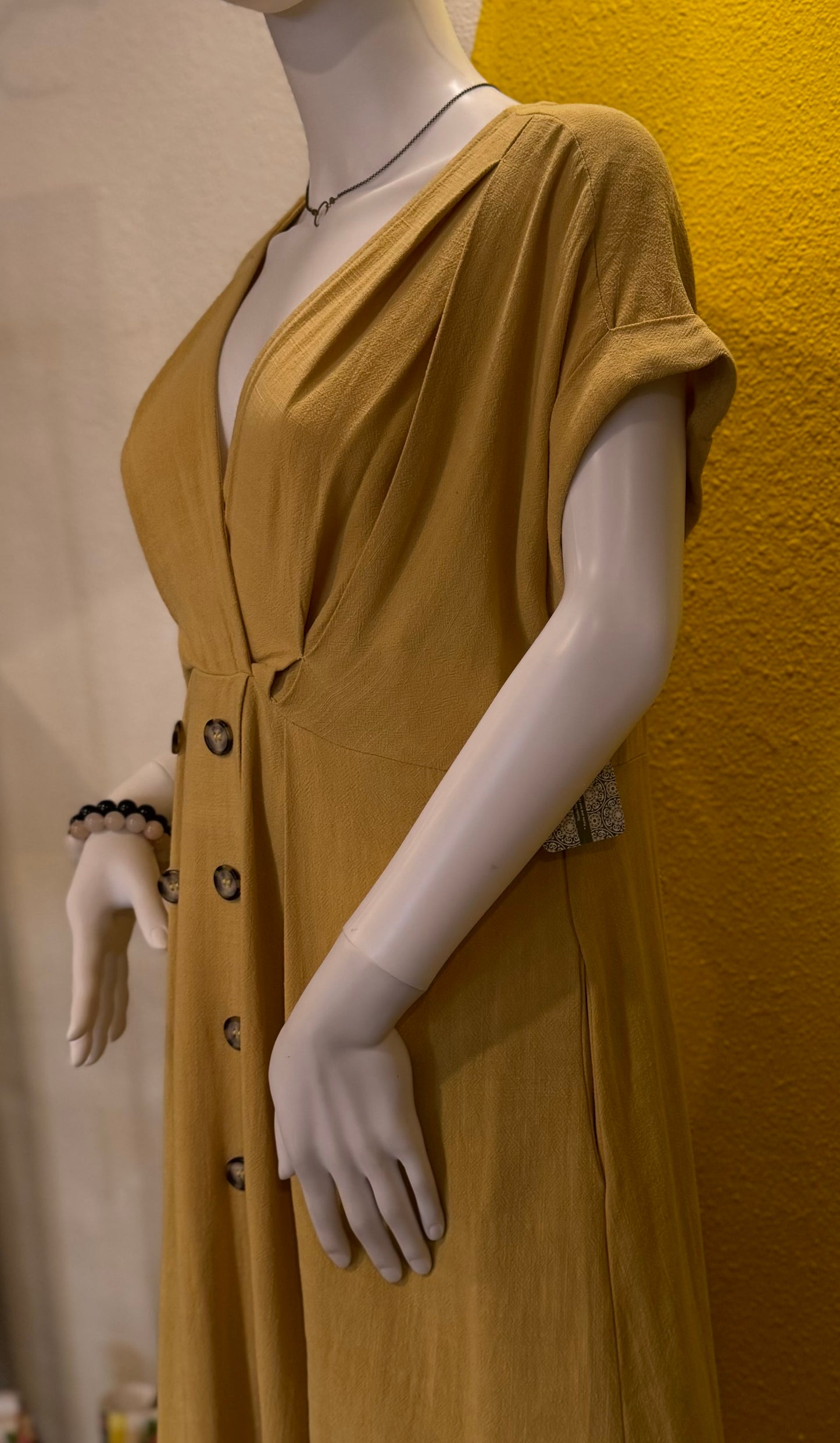 Yasmine Yellow Linen Dress | Hailey & Co.