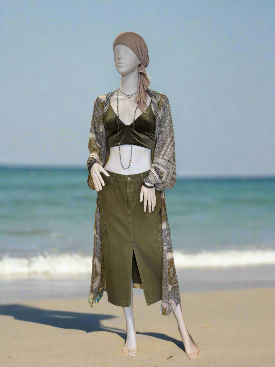Mod Velvet Bralette - Olive