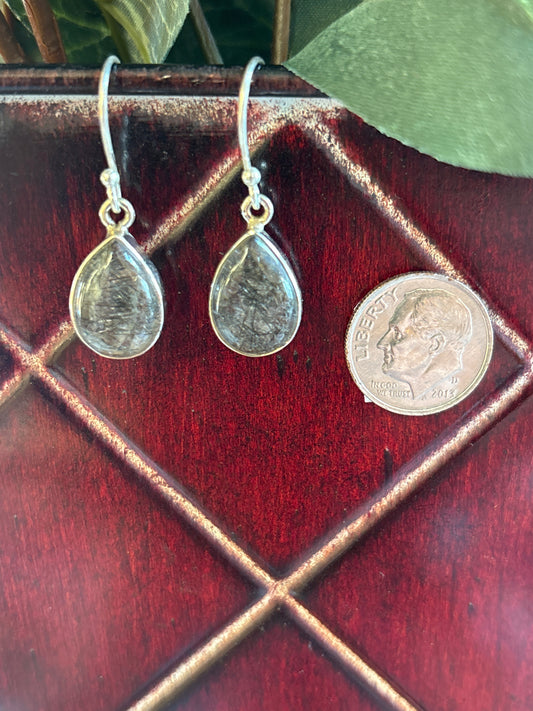 Black Rutilated Quartz Earrings