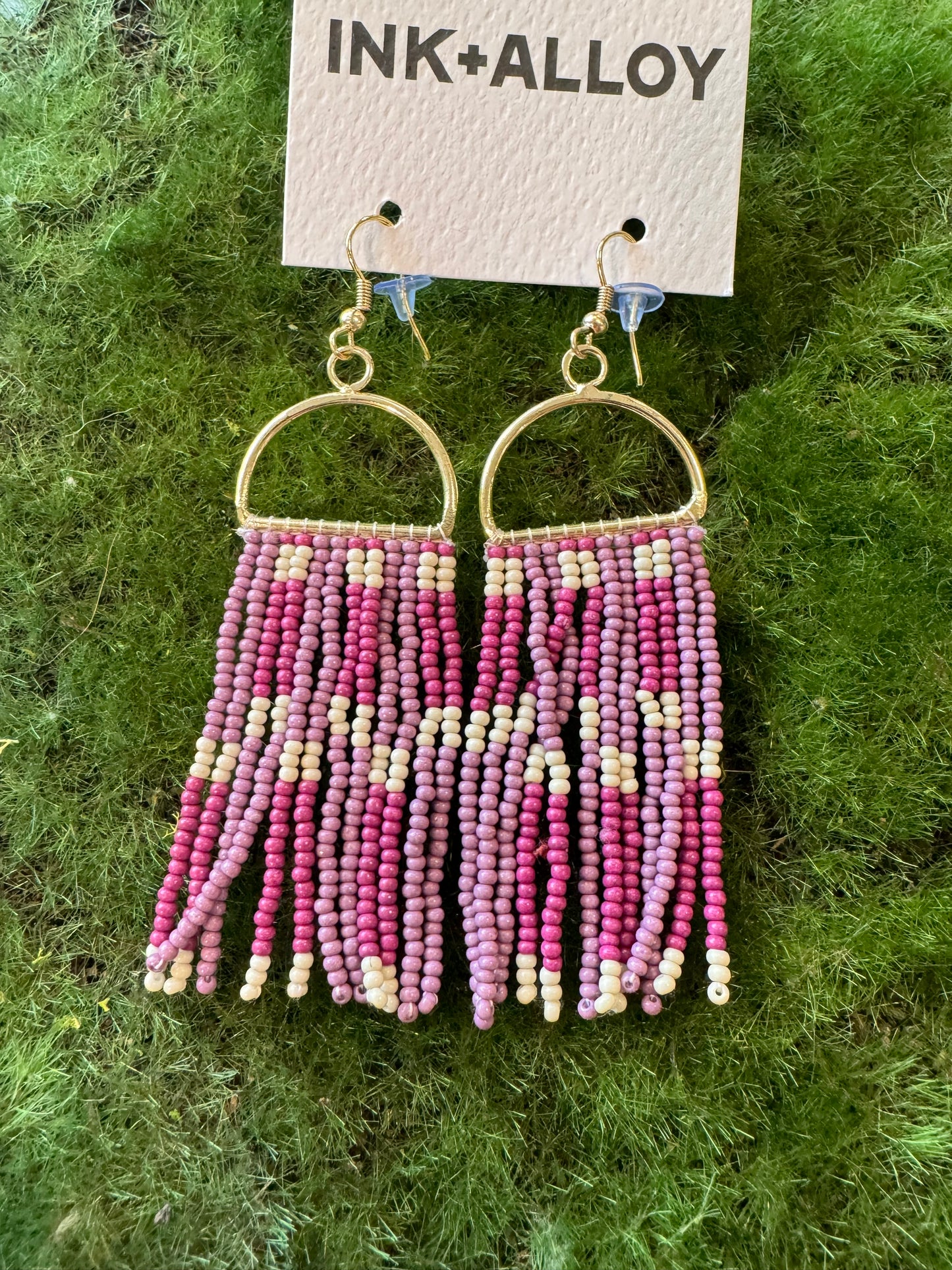 Allison Half Circle Beaded Fringe Earrings | Ink + Alloy