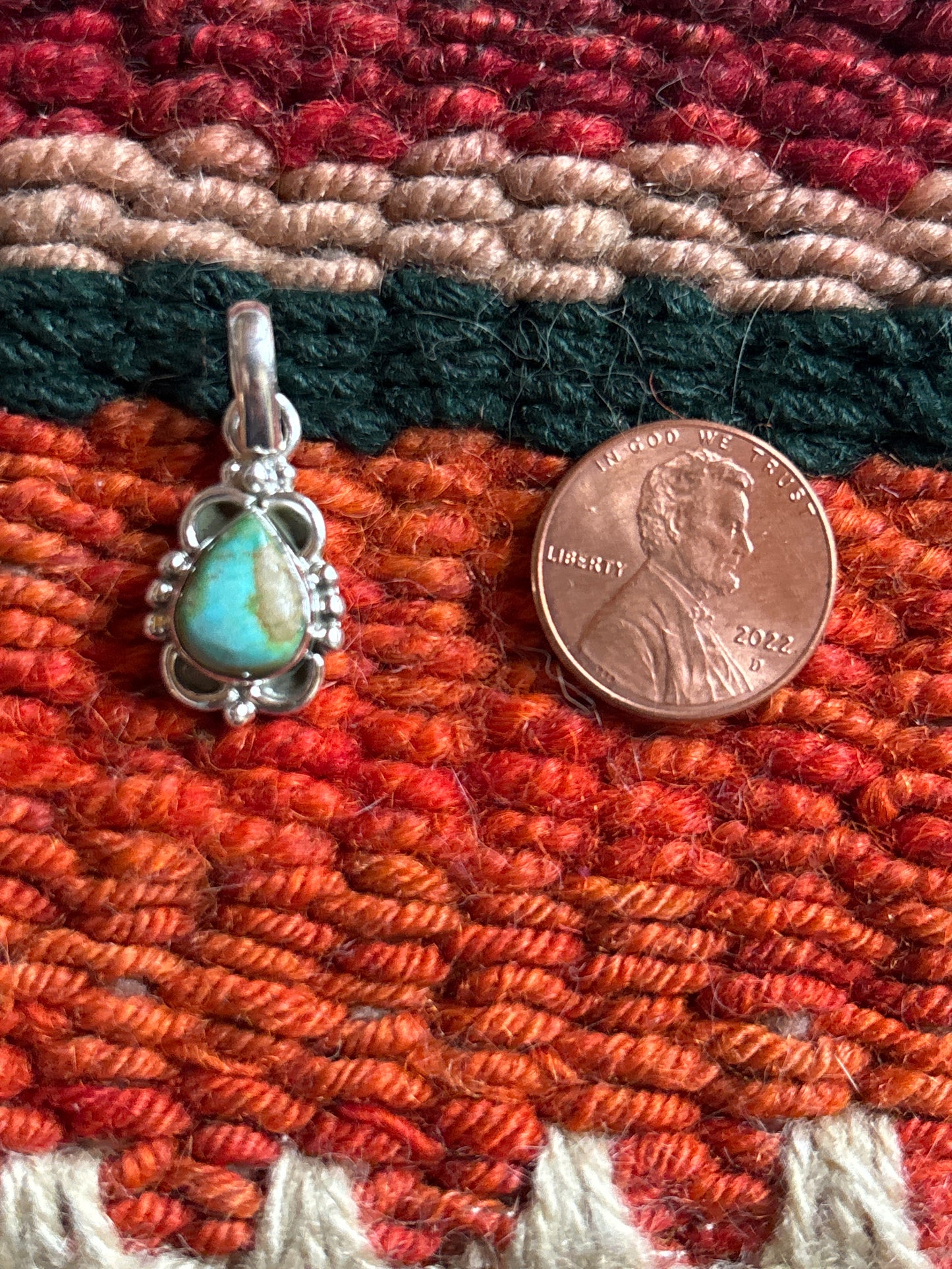 Tiny Emerald Valley Turquoise Pendant