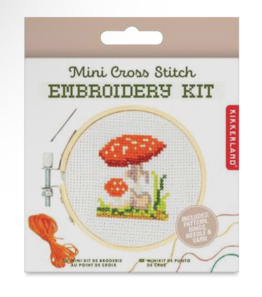 Mini Cross Stitch Mushroom | Kikkerland