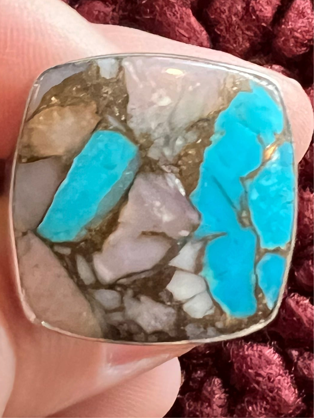Pink Opal Turquoise Ring | Size 6