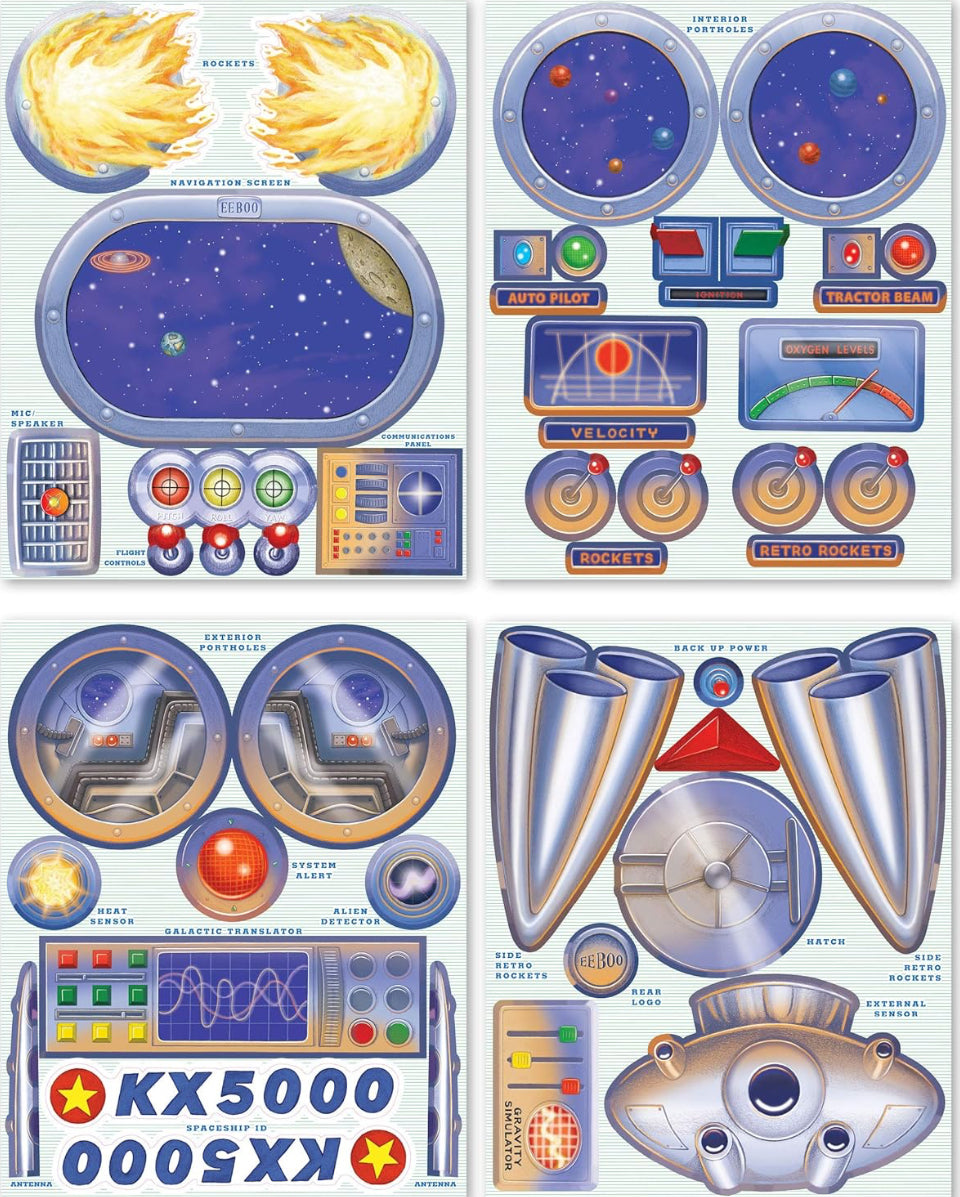 Spaceship | Pretend Play Reusable Stickers