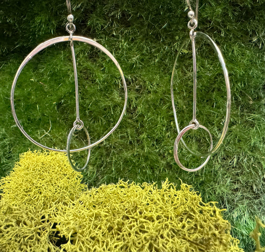 Silver Hoop and Ring Earrings | Bijou By Sam