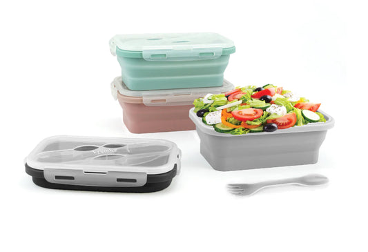 Silicone Lunch Container Kit, Collapsible | Krumbs Kitchen