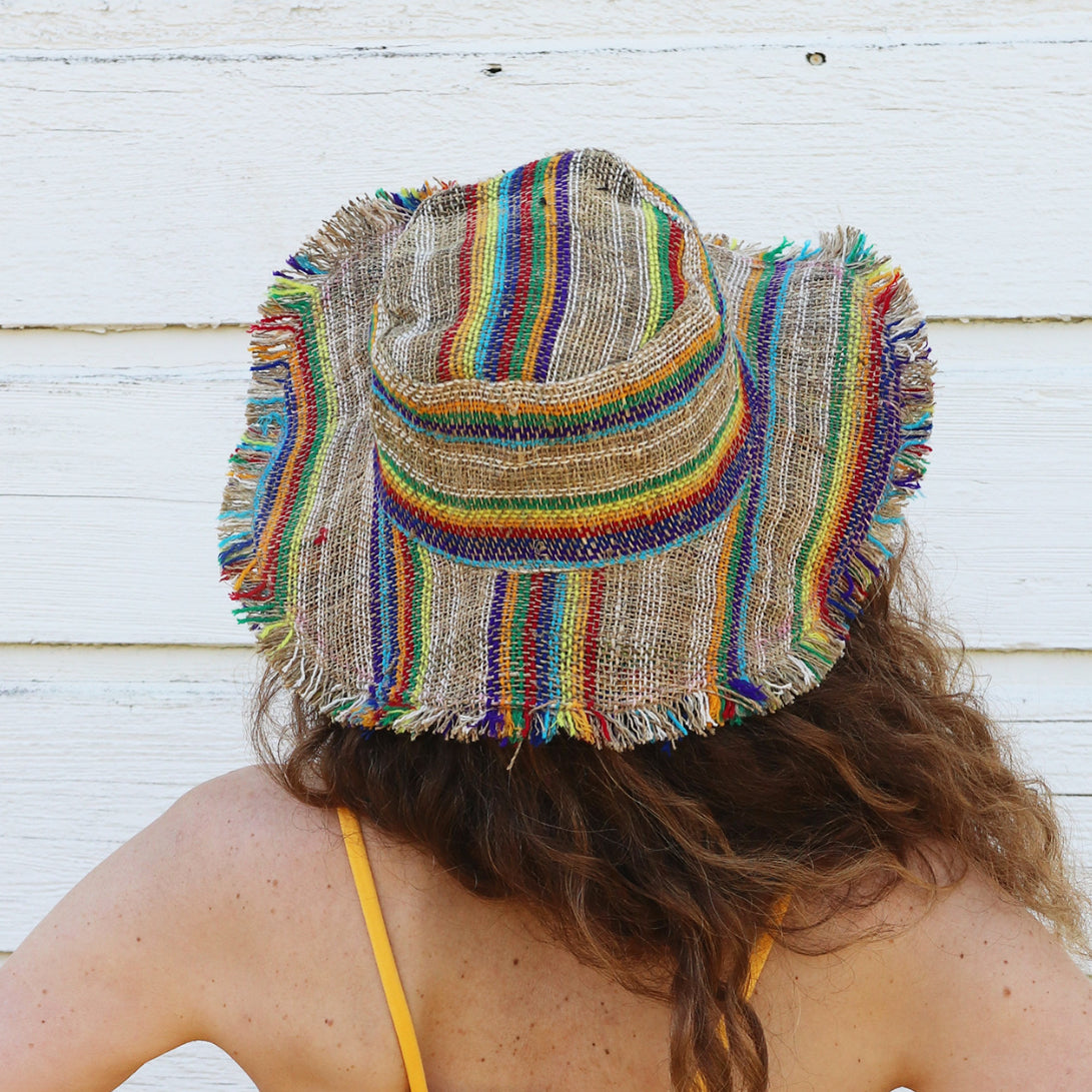Hemp Fabric Rainbow Hat