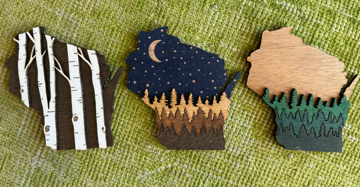 Wisconsin Wooden Magnet | Knit & Nailed