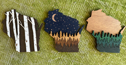 Wisconsin Wooden Magnet | Knit & Nailed