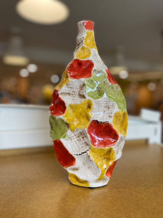 Colorful Retro Tall Pottery Vase