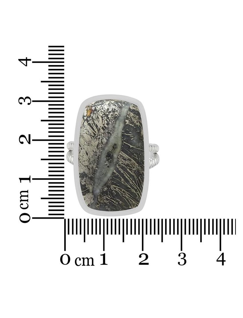 Feather Pyrite Ring |
