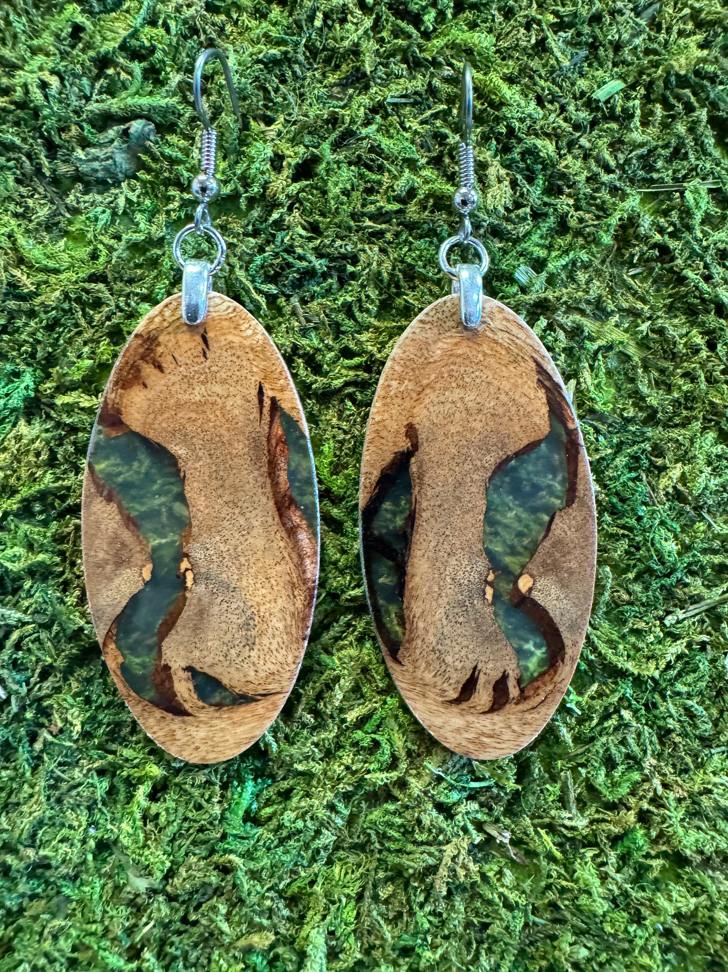 Handcrafted Wood & Resin Earrings