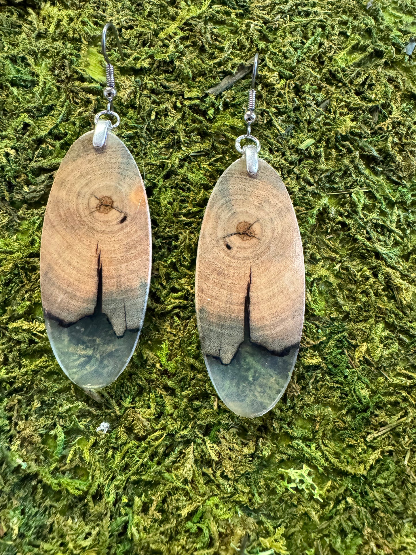 Handcrafted Wood & Resin Earrings